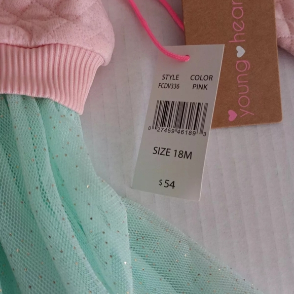 Young Hearts Baby Girls Short Sleeve 2-pc. Dress Set Pink Color Size 18M - Picture 8 of 9